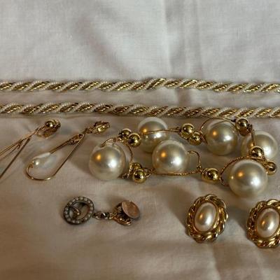 Gold Tone And White Bead Assortment