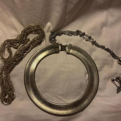 Vintage Silver Toned Necklace Assortment 