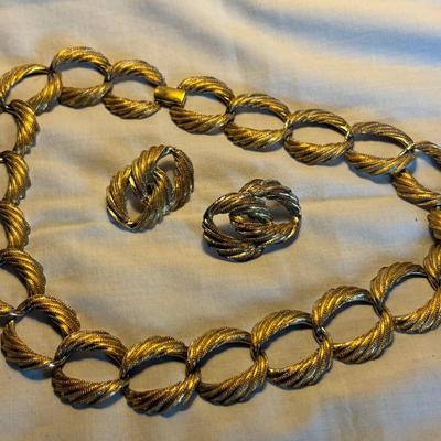 Signed Napier Necklace And Earring Set