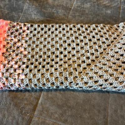 Homemade Pink, Grey, Multi Colored Afghan 55x50 Inches