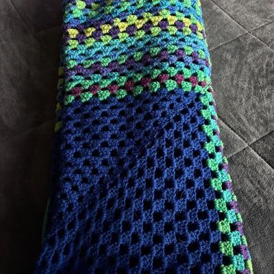 Homemade Afghan Peacock Inspired 64x62