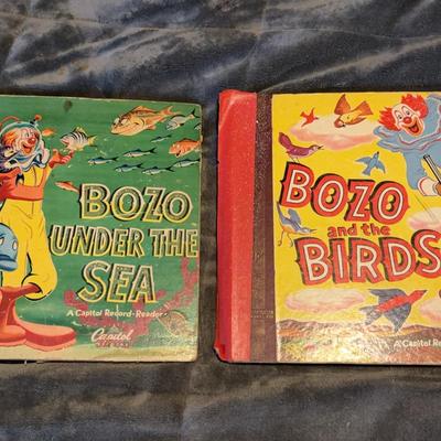 Bozo Record-Reader Books With Vinyl Records