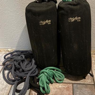 Polyform Htm-2 Boat Bumpers With Covers And Rope