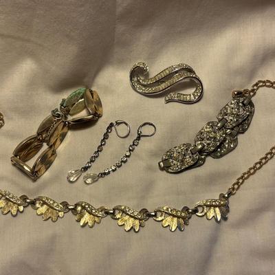 Trifari Brooch, Monet Bracelet And Jewlery Assortment