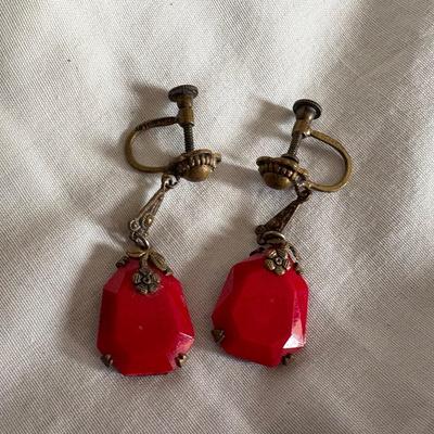 Vintage Czech Glass Earrings 