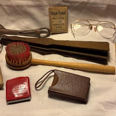 Vintage Fan, Bandage, Buckle, Violen Tuner, Glasses Assortment
