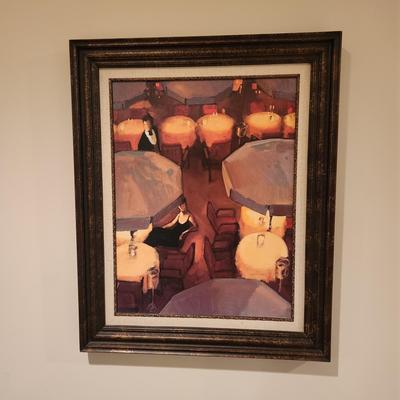 Umbrella Lights Embellished Print