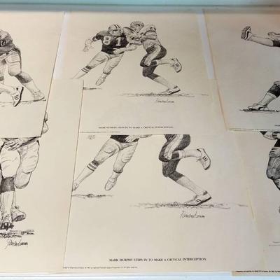 Vintage Washington Redskins Pencil Drawing Prints