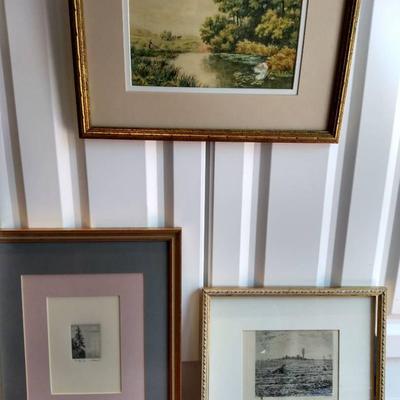 Three Framed Landscape Prints