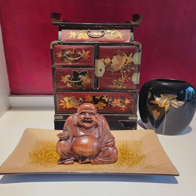Asian Lacquer Jewelry Box And More