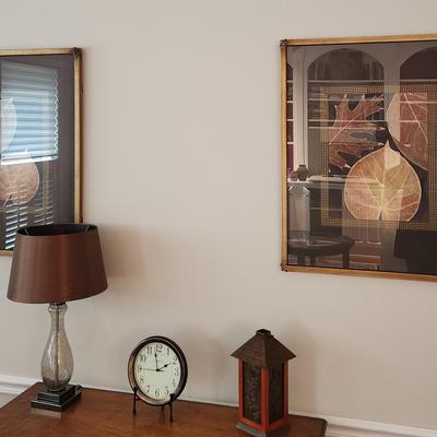 Leaf Prints, Lamp, Clock And Lantern
