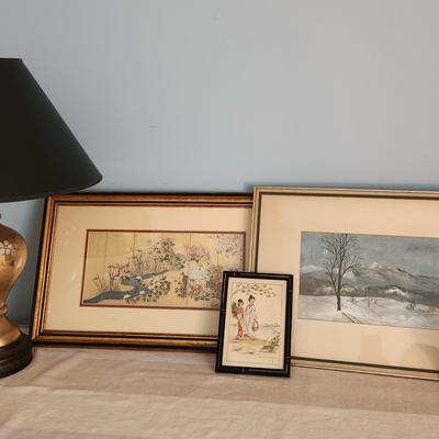 Asian Prints, Lamp And More