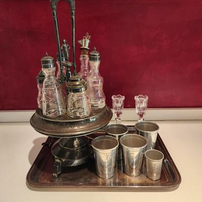 Condiment Set And Marquis By Waterford Candlesticks 