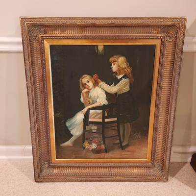 J. Werster Two Sisters Reproduction Painting