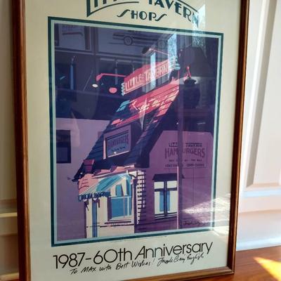 Framed "Little Tavern" Print Signed By Joseph Craig English