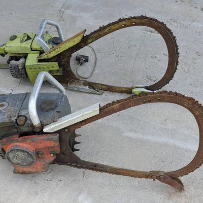 Vintage Poulan And Homelite Bow Chainsaws