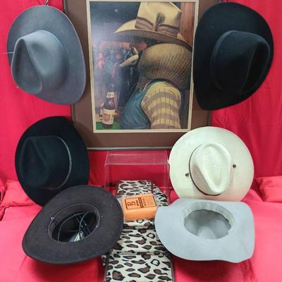 S. Yeates Cowboy Artwork W/ Western Hat Collection