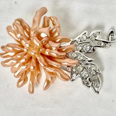 Nolan Miller Rapturous Flower Pin Peach Coral 