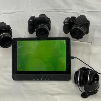 GPX 10” Tablet + DVD Player & Fuji Cameras