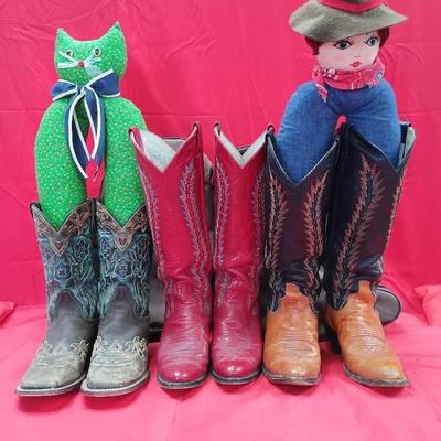 Larry Mahan And Dan Post Women's Leather Cowboy Boots