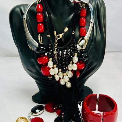 Chicos:  Red and Black and Silver(tone) All Over