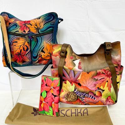 Anuschka Purses & Wallet In Festive Fall Leaves