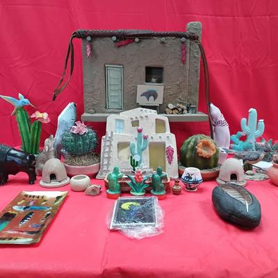 Southwest Decor Collection W/ Pueblo House Display And More