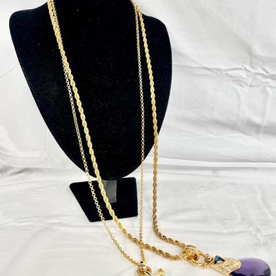 Nolan Miller Pendant Necklaces “De Medici” & “Mediterranean Pendant” 