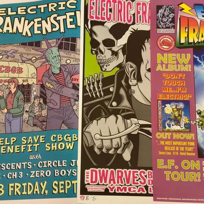 Signed Electric Frankenstein Band Posters 
