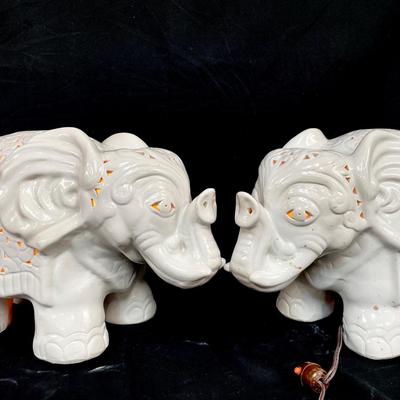 Vintage Boho Light Up Elephants  