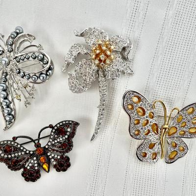 Nolan Miles Brooches With Butterflies & More