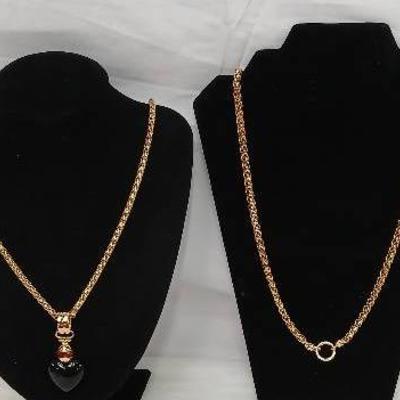 Joan Rivers Heart Necklace & Gold Tone Chain