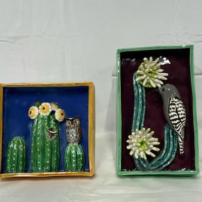 Ceramic Signed Shadow Boxes By Robin Chlad Designs 