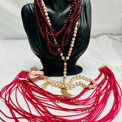 Pink and Red Costume Jewelry 
