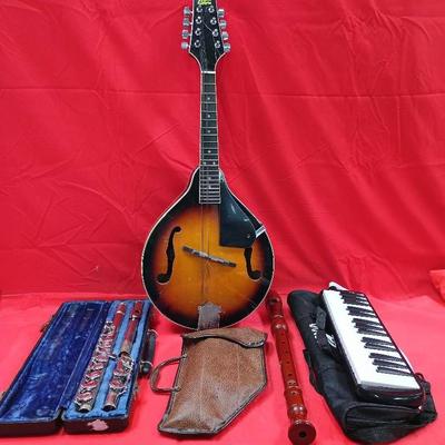 Rogue RM-100A A-Style Mandolin W/ Assorted Wind Instruments