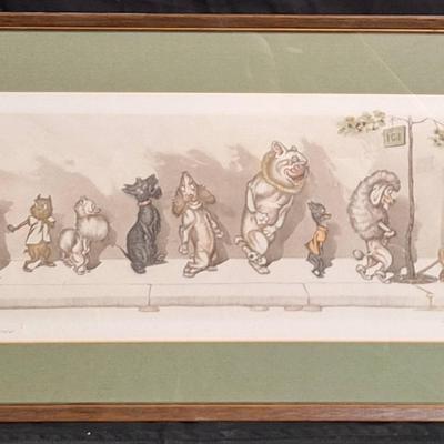 Vintage Boris O'Klein "Chacun Son Tour" Signed Print