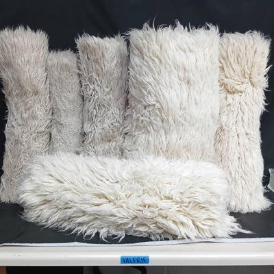 Set Of Six Tufted Wool Fabric Sheets