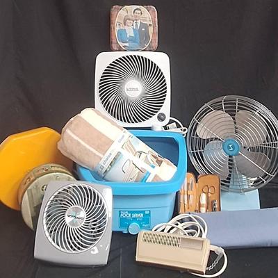 Vintage Superlectric Oscillating Metal Fan, Dazey Foot Deluxe, Lady Norelco, And More 