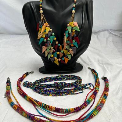 Colorful Rainbow Costume Jewelry Necklaces