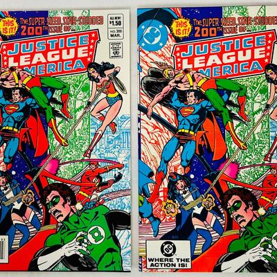(2) 1982 Justice League of America #200 Newsstand Variant ~ NM