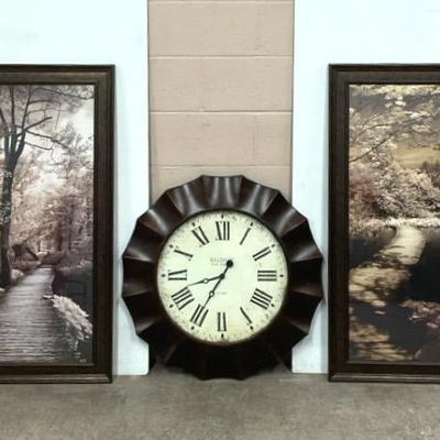Baldauf Wall Clock W/ Wall Art