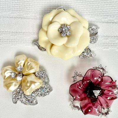 Nolan Miller Flower Brooches 