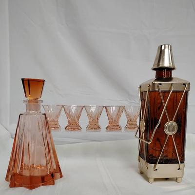 Vintage 1950's Swiss Harmony Liquor Decanter Music Box And More