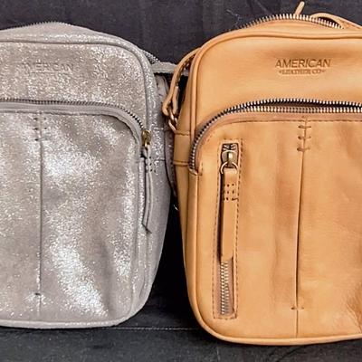 2 American Leather Co. Purses - Charcoal Silver & Tan