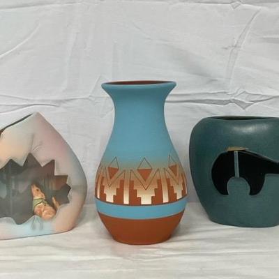 Native American Signed Pottery Vases