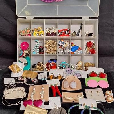 Over 50 Pairs Of Costume Earrings 