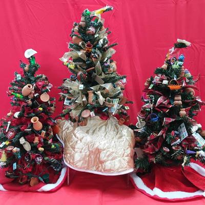 Trio Of Latin American Table Christmas Trees
