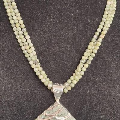 Jay King Whim Creek Aussie Stone Sterling Silver Pendant With Bead Necklace 