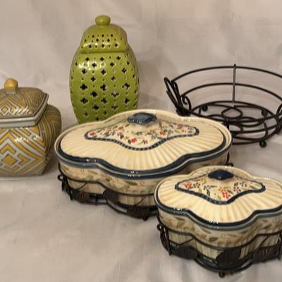 Temptations By Tara Petals Bowls, Decorative Ceramic Jars