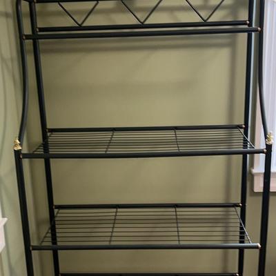 Metal Bakers Rack With Gold Accents